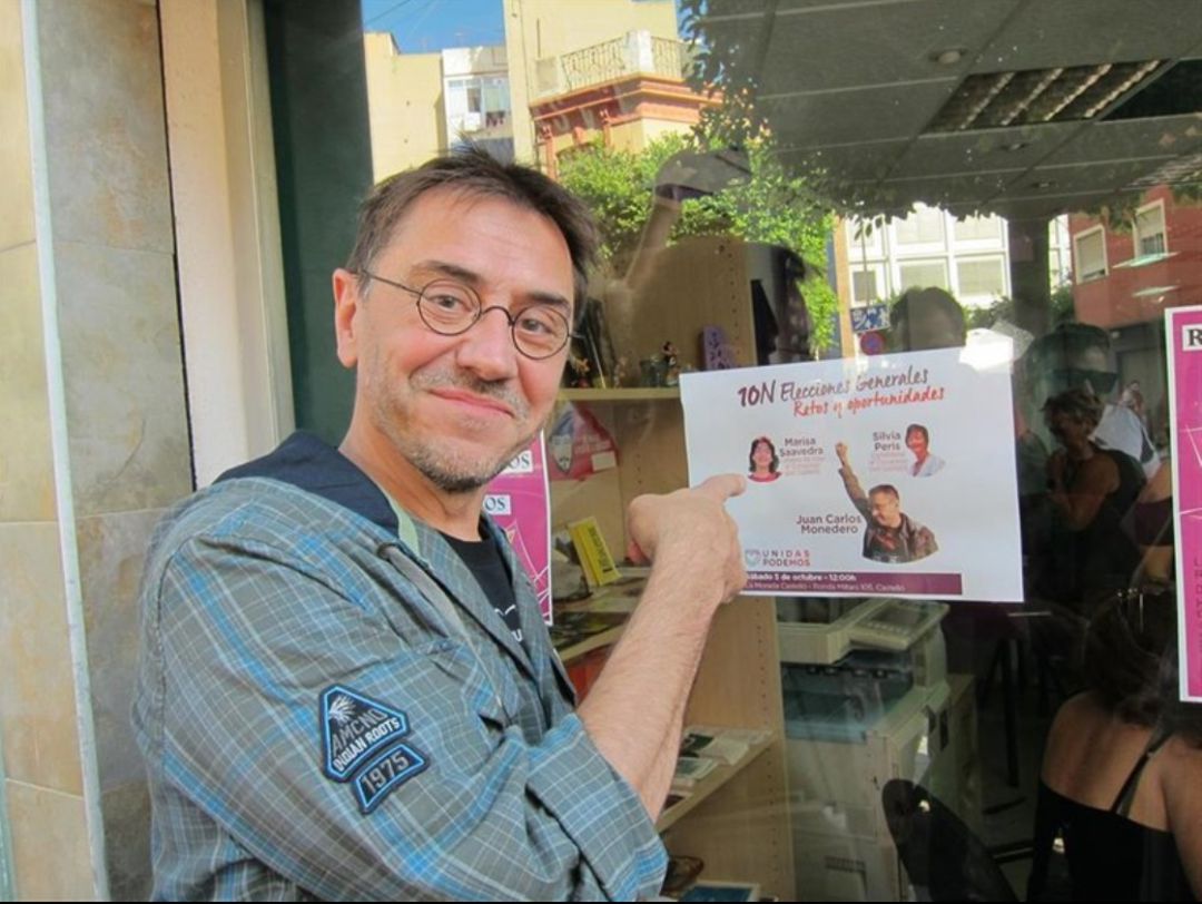 Juan Carlos Monedero en la sede de La Morada en Castelló Juan Carlos Monedero en la sede de La Morada en Castelló