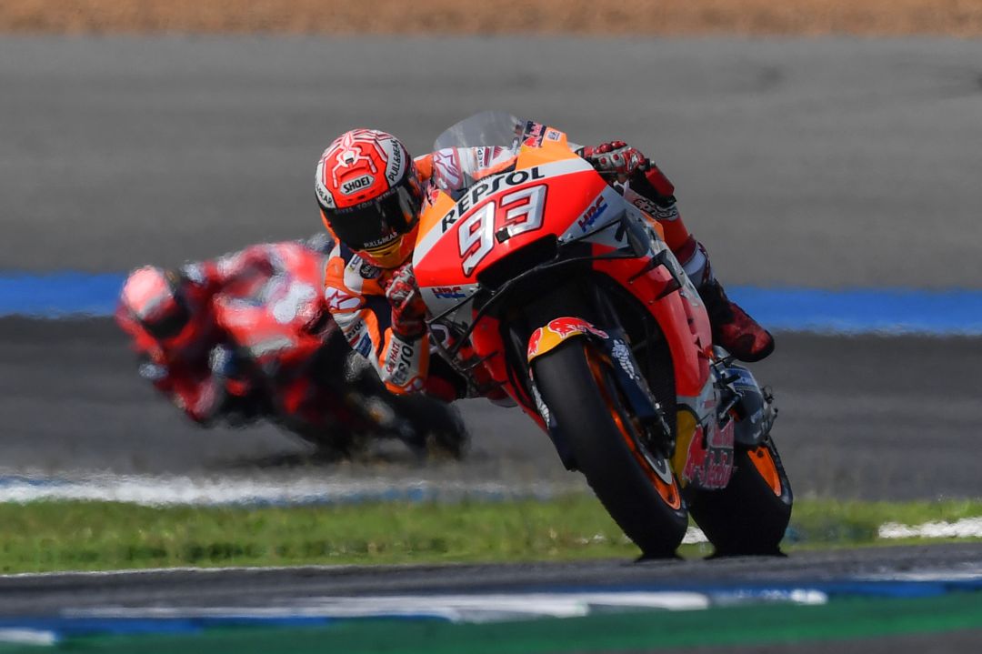 Marc Márquez durante el Gran Premio de Tailandia. Marc Márquez durante el Gran Premio de Tailandia.