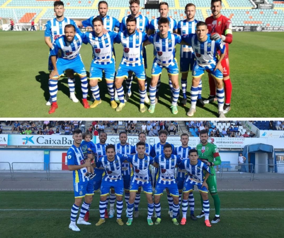 El once titular de la Arandina en Salamanca -arriba- y ante el Tordesillas en El Montecillo -abajo-. El once titular de la Arandina en Salamanca -arriba- y ante el Tordesillas en El Montecillo -abajo-.