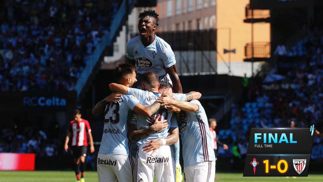 Los jugadores del Celta celebran el gol de Aspas Los jugadores del Celta celebran el gol de Aspas