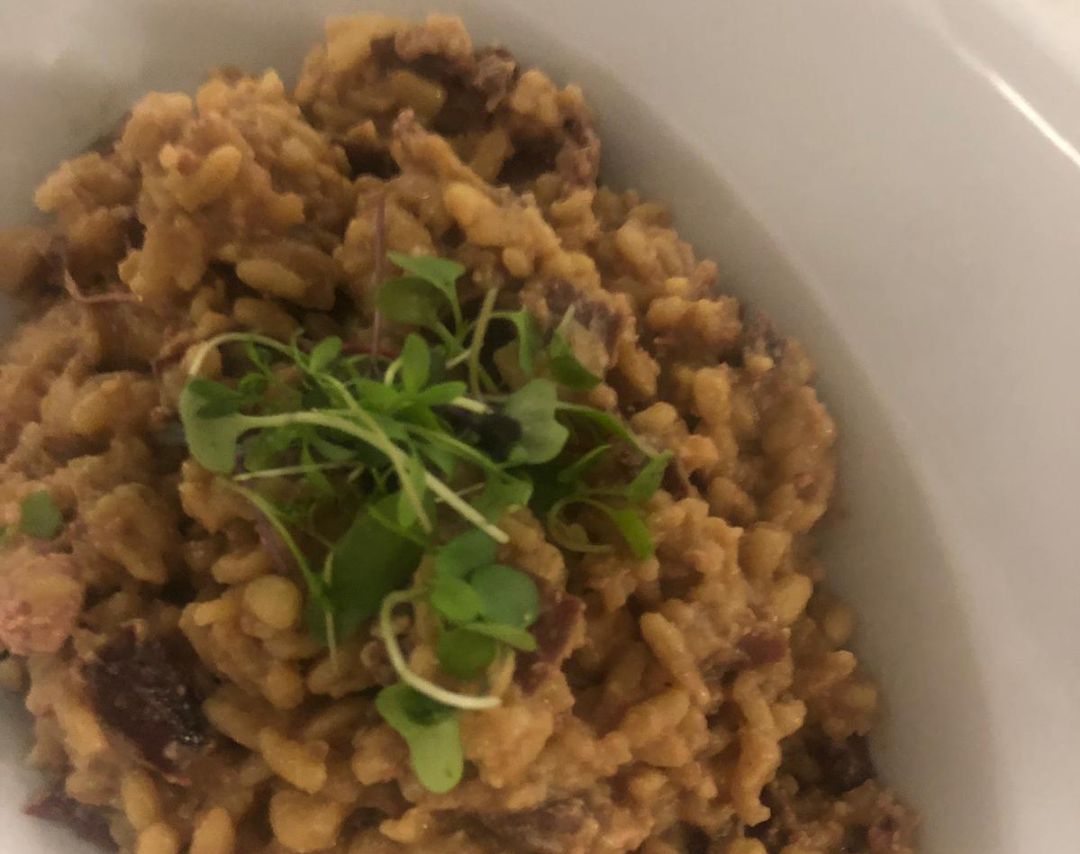 Risotto de foie y cecina de vaca Risotto de foie y cecina de vaca