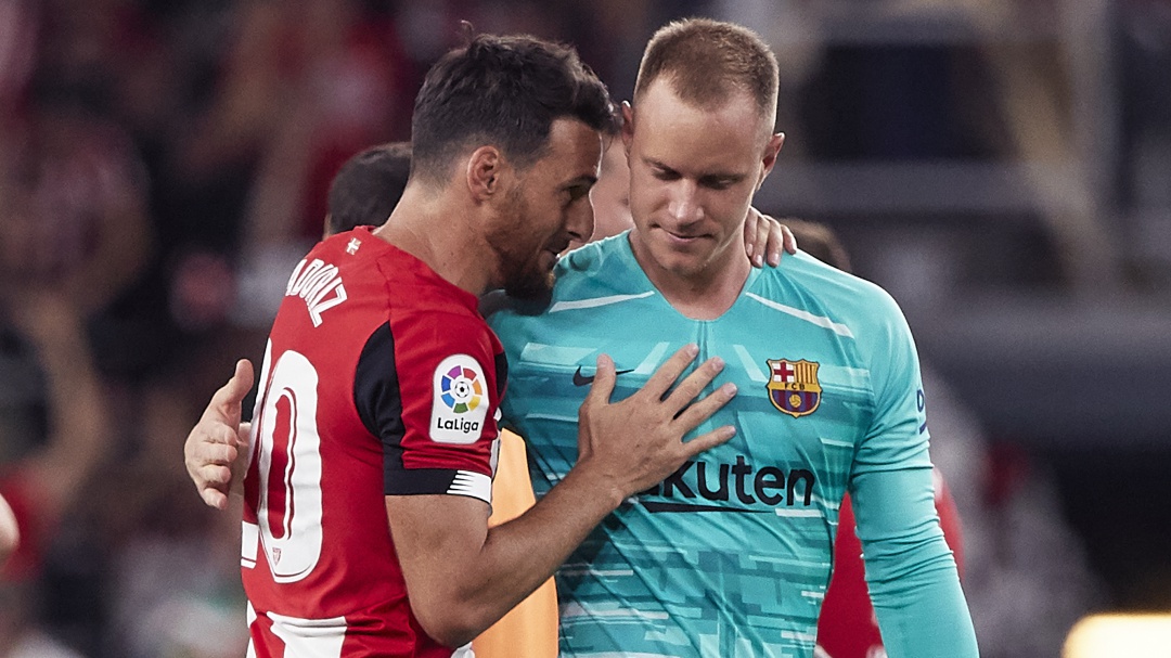 Ter Stegen 'celebra' la retirada de Aduriz