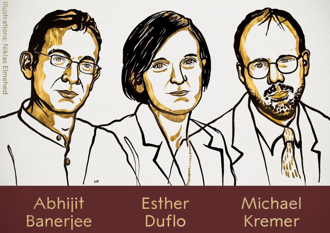 Los ganadores del Nobel de Economía 2019 Abhijit Banerjee, Esther Duflo y Michael Kremer Los ganadores del Nobel de Economía 2019 Abhijit Banerjee, Esther Duflo y Michael Kremer