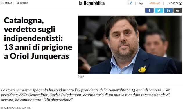 Así analiza la prensa internacional la histórica sentencia del procés Así analiza la prensa internacional la histórica sentencia del procés