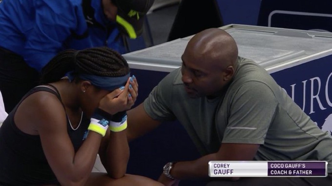 La joven Coco Gauff rompe a llorar en el descanso de un partido