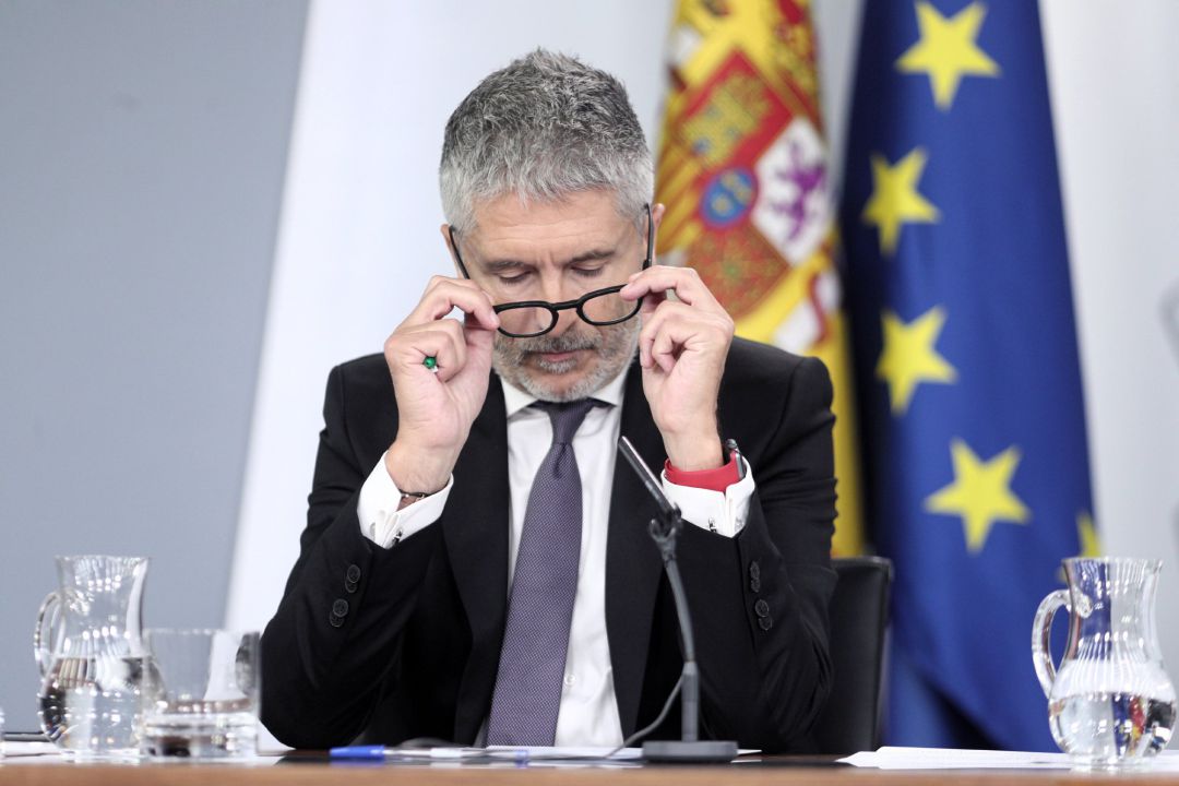 El ministro del Interior en funciones, Fernando Grande-Marlaska El ministro del Interior en funciones, Fernando Grande-Marlaska