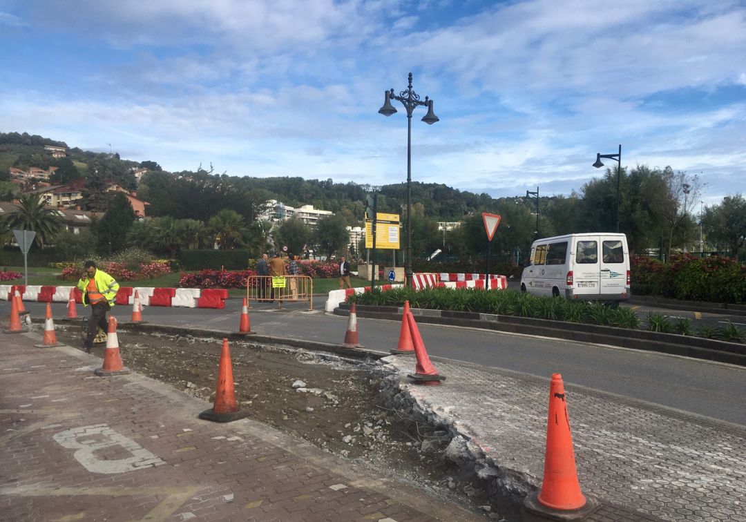 Ya están en marcha las obras de drenaje de las vaguadas de la zona norte de Hondarribia