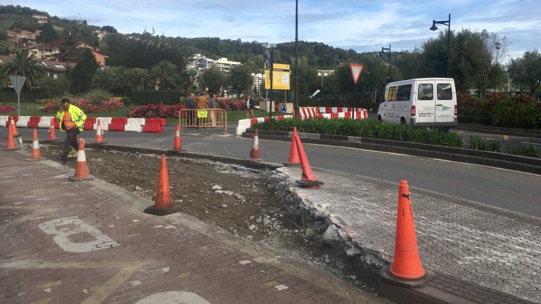 Ya están en marcha las obras de drenaje de las vaguadas de la zona norte de Hondarribia