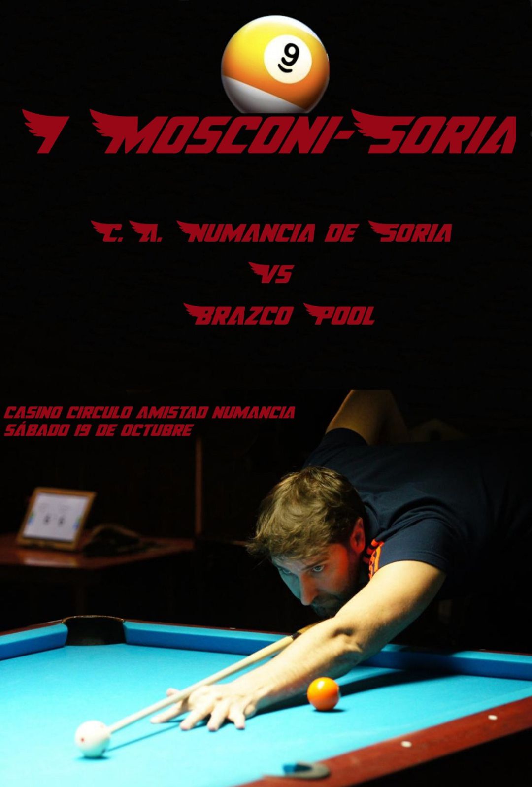 Cartel de la primera prueba de pool en Soria de este sábado. Cartel de la primera prueba de pool en Soria de este sábado.