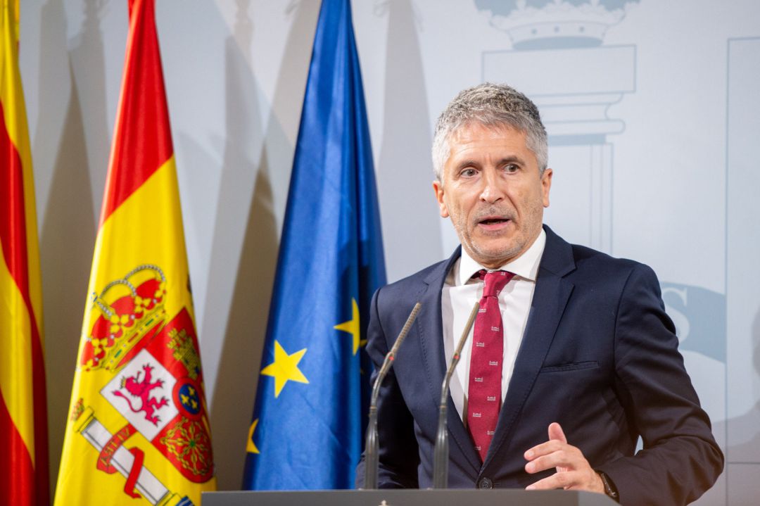 El ministro del Interior en funciones, Fernando Grande-Marlaska, ofrece una rueda de prensa durante su visita a Barcelona, en Barcelona (España) a 19 de octubre de 2019.
El ministro del Interior en funciones, Fernando Grande-Marlaska, ofrece una rueda de prensa durante su visita a Barcelona, en Barcelona (España) a 19 de octubre de 2019.