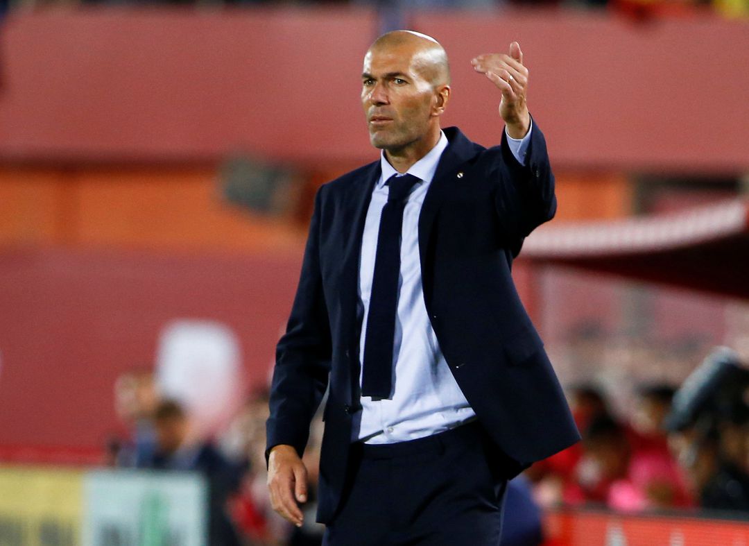 Zidane, durante el partido contra el Mallorca. Zidane, durante el partido contra el Mallorca.