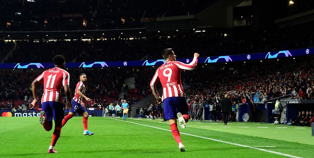 Álvaro Morata marca el tanto de la victoria del Atlético de Madrid Álvaro Morata marca el tanto de la victoria del Atlético de Madrid