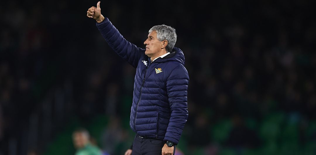 Quique Setién, durante un partido del Real Betis en la temporada pasada Quique Setién, durante un partido del Real Betis en la temporada pasada