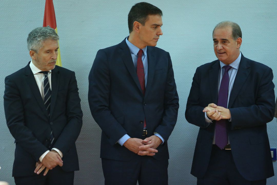 Pardo (derecha) junto a Pedro Sánchez y Fernando Grande-Marlaska Pardo (derecha) junto a Pedro Sánchez y Fernando Grande-Marlaska