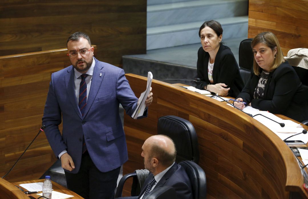El presidente Adrián Barbón durante su intervención hoy, en la JGPA El presidente Adrián Barbón durante su intervención hoy, en la JGPA