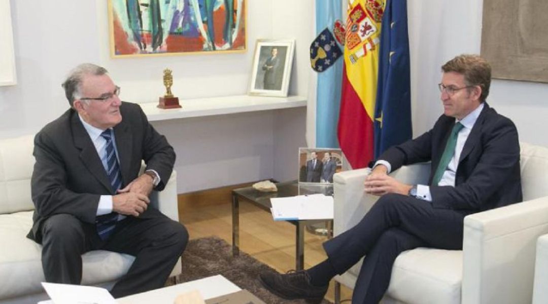 Alfredo García, durante un acto con el presidente de la Xunta Alfredo García, durante un acto con el presidente de la Xunta