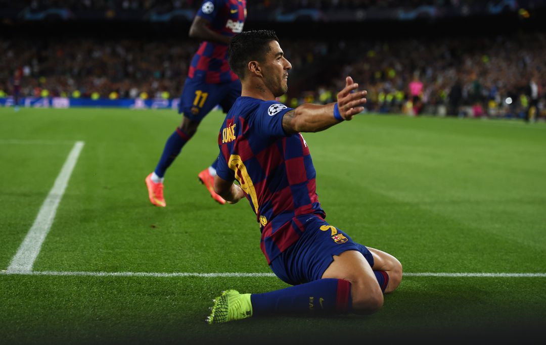 Luis Suárez celebrando un gol en el Camp Nou Luis Suárez celebrando un gol en el Camp Nou