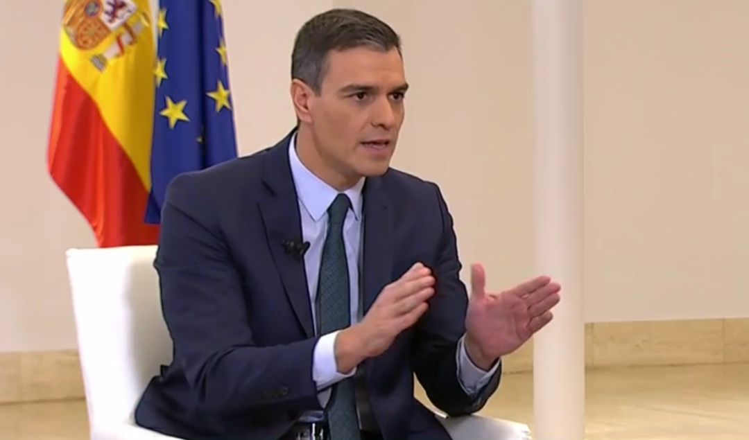 Pedro Sánchez, durante la entrevista. Pedro Sánchez, durante la entrevista.