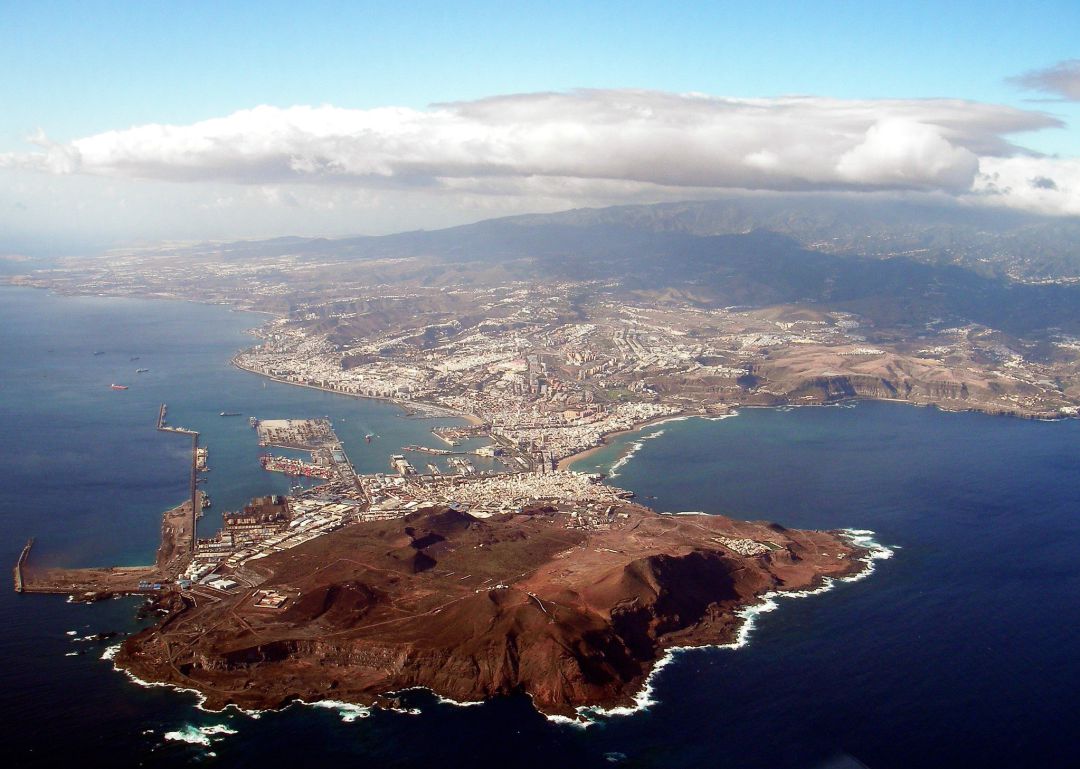 Las Palmas de Gran Canaria vista desde un avión de Binter Las Palmas de Gran Canaria vista desde un avión de Binter