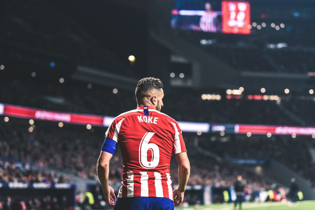Koke, durante el partido en el Wanda Metropolitano Koke, durante el partido en el Wanda Metropolitano