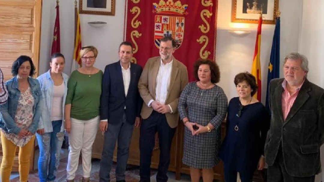 Rajoy visita Abanilla acompañado de Sáenz de Santamaría y Méndez de Vigo