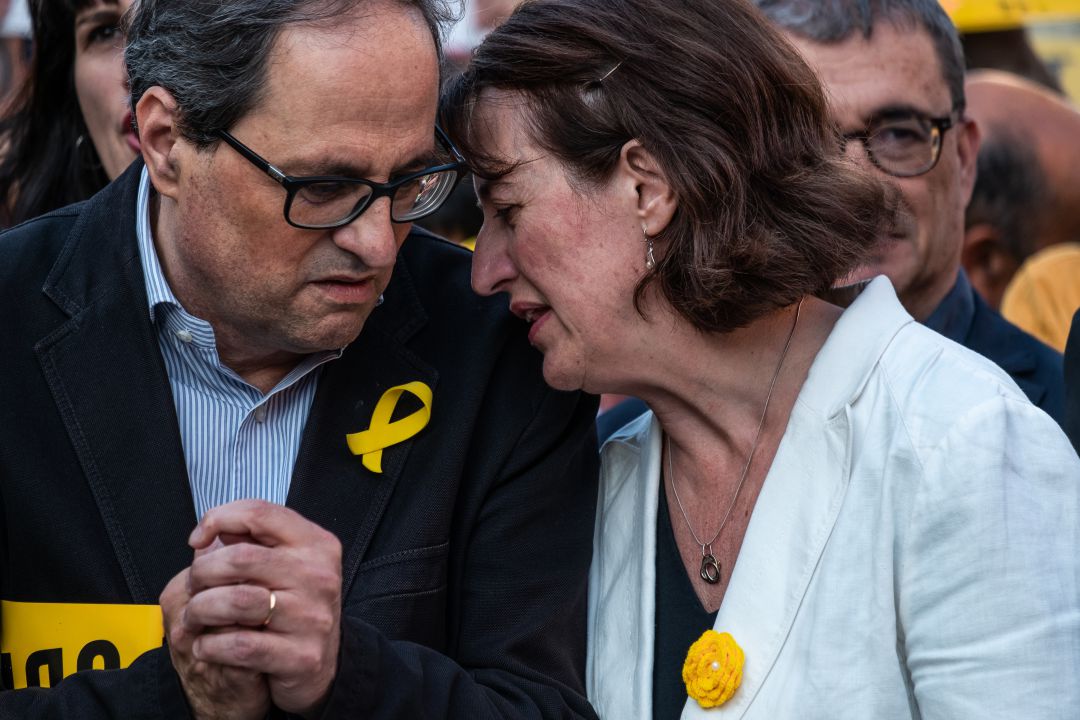 La presidenta de la ANC, Elisenda Paluzie, junto al presidente de la Generalitat, Quim Torra La presidenta de la ANC, Elisenda Paluzie, junto al presidente de la Generalitat, Quim Torra