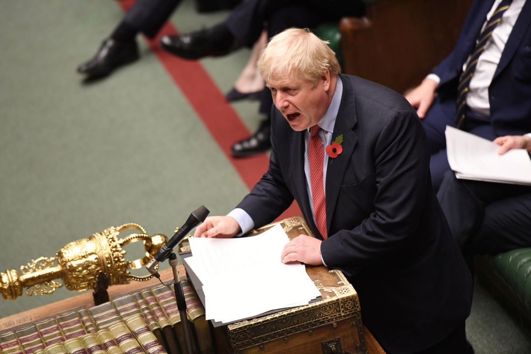 El primer ministro británico, Boris Johnson, durante su discurso en la Cámara de los Comunes El primer ministro británico, Boris Johnson, durante su discurso en la Cámara de los Comunes