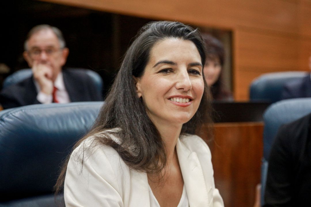 La portavoz de Vox en la Asamblea de Madrid, Rocío Monasterio, sentada en su escaño La portavoz de Vox en la Asamblea de Madrid, Rocío Monasterio, sentada en su escaño