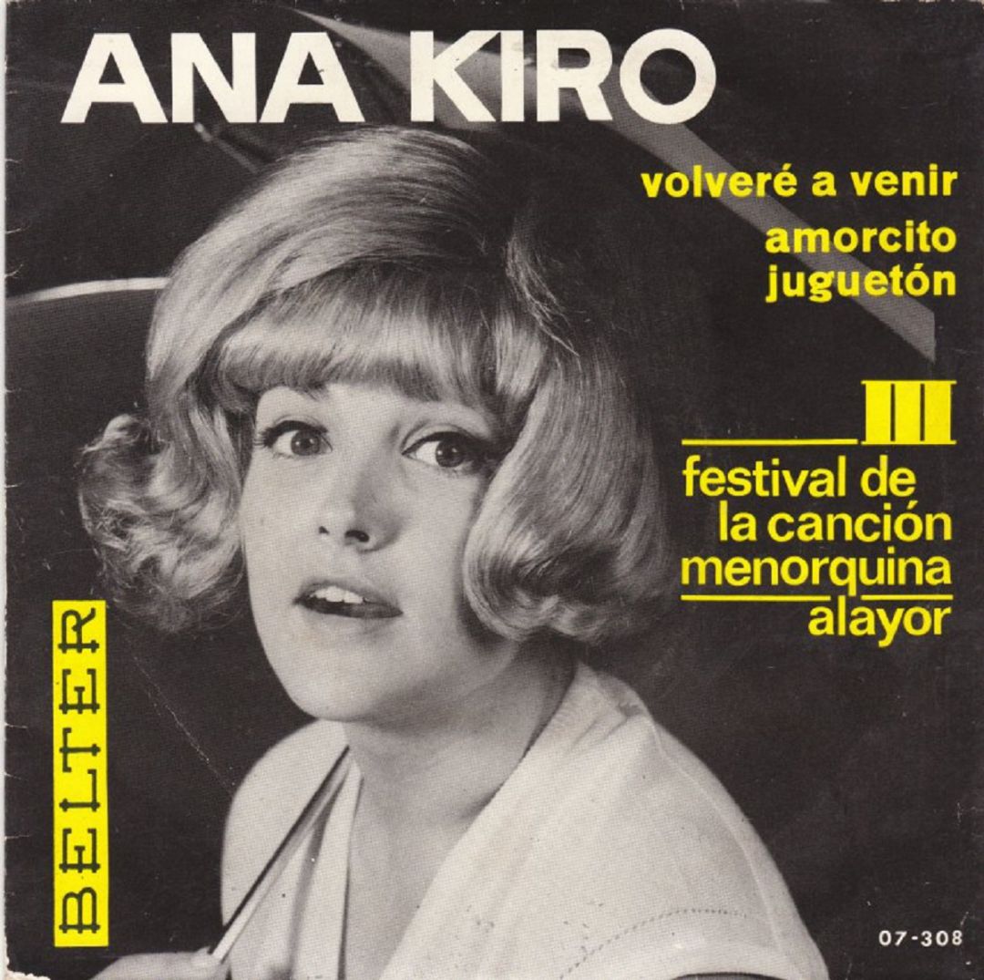 Portada del disco que llevó las canciones de Ana Kiro a competir en el Festival de la canción de Alaior en su tercera edición Portada del disco que llevó las canciones de Ana Kiro a competir en el Festival de la canción de Alaior en su tercera edición