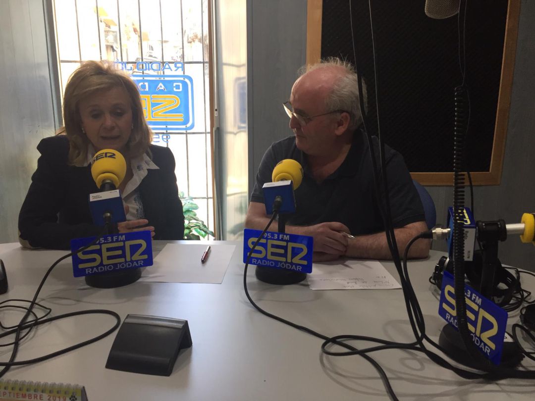 Momento de la entrevista a Mª Dolores del Moral, en nuestros estudios Momento de la entrevista a Mª Dolores del Moral, en nuestros estudios