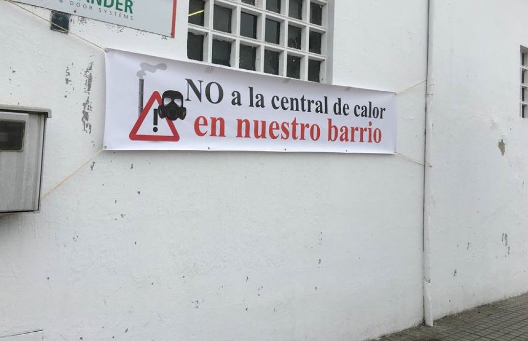 Pancarta contra la red de calor Pancarta contra la red de calor