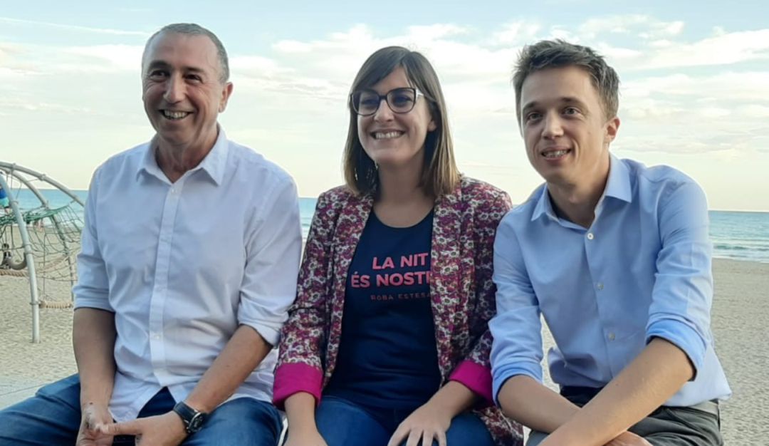 Joan Baldoví, Marta Sorlí e Iñigo Errejón en Benicàssim Joan Baldoví, Marta Sorlí e Iñigo Errejón en Benicàssim