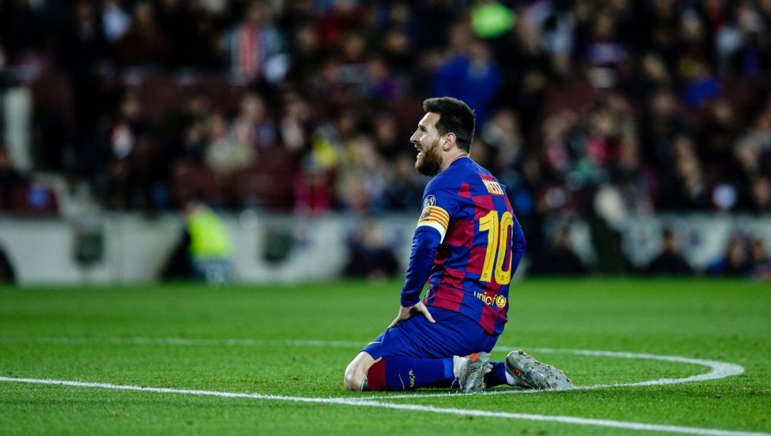 Leo Messi, en el partido del Barcelona ante el Slavia de Praga. Leo Messi, en el partido del Barcelona ante el Slavia de Praga.