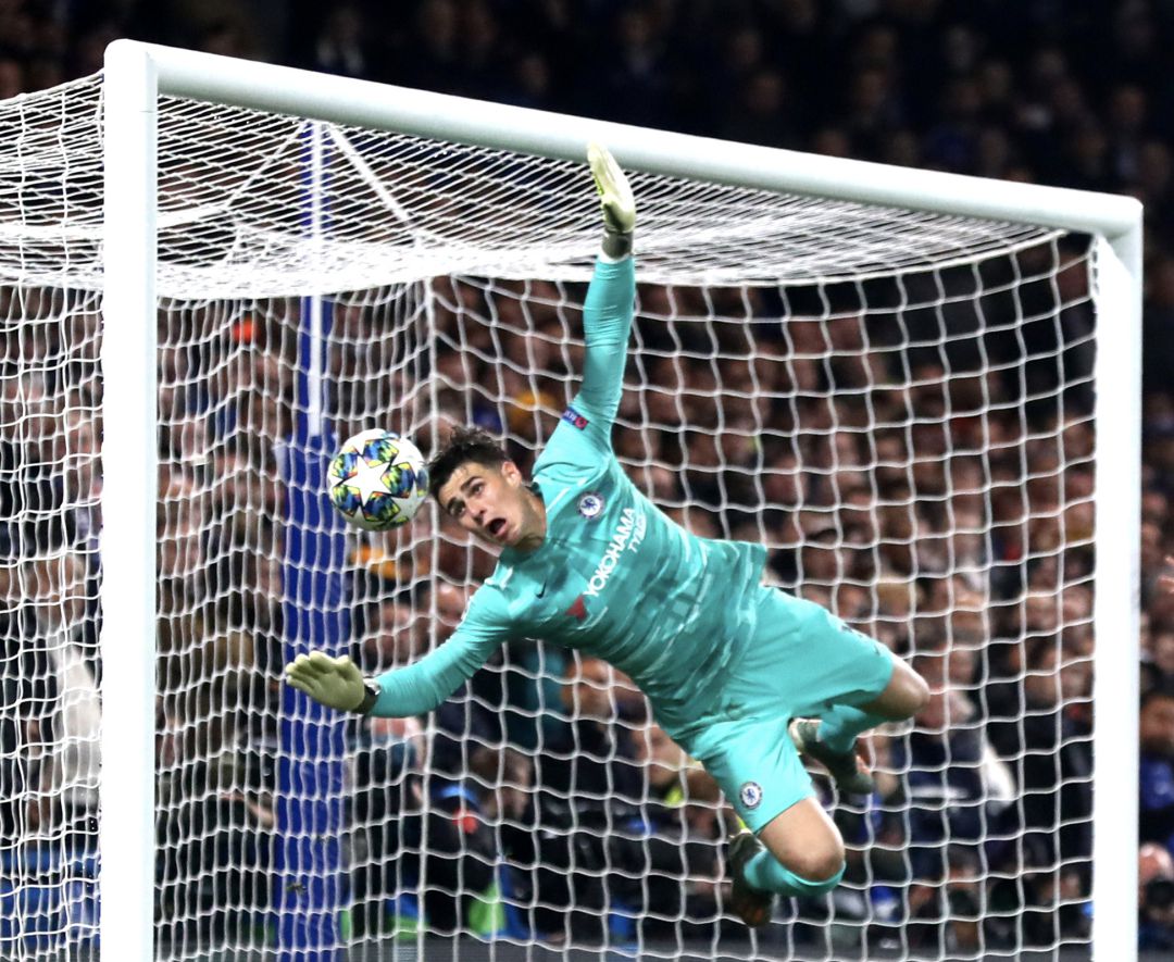 Kepa Arrizabalaga durante la desafortunada acción. Kepa Arrizabalaga durante la desafortunada acción.