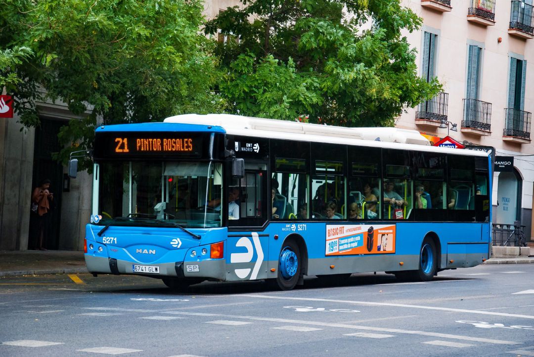 Imagen de recurso de un autobús de la EMT de Madrid. Imagen de recurso de un autobús de la EMT de Madrid.