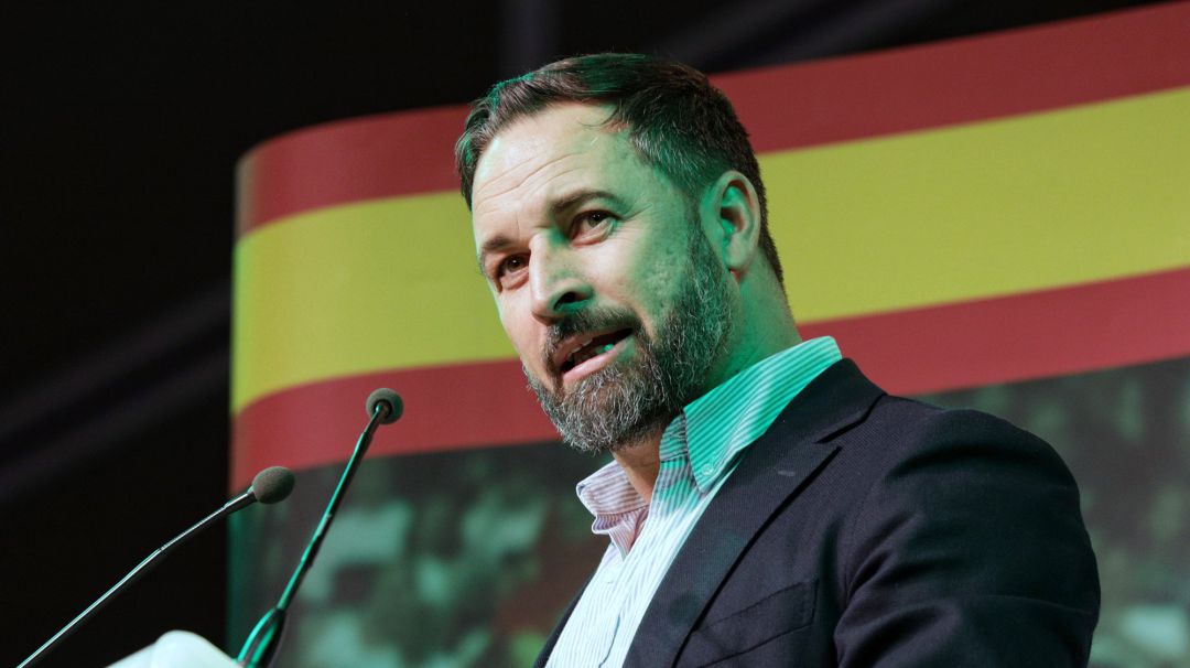 El presidente de Vox y candidato presidencial, Santiago Abascal interviene en el acto central del partido en Valencia El presidente de Vox y candidato presidencial, Santiago Abascal interviene en el acto central del partido en Valencia