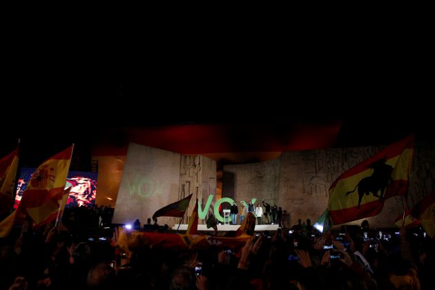 El acto de cierre de campaña de Vox en la plaza de Colón. El acto de cierre de campaña de Vox en la plaza de Colón.