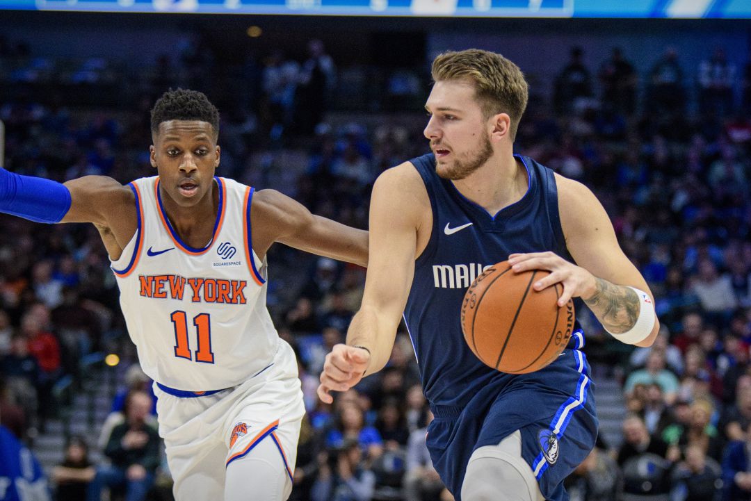 Frank Ntilikina y Luka Doncic, durante el partido. Frank Ntilikina y Luka Doncic, durante el partido.