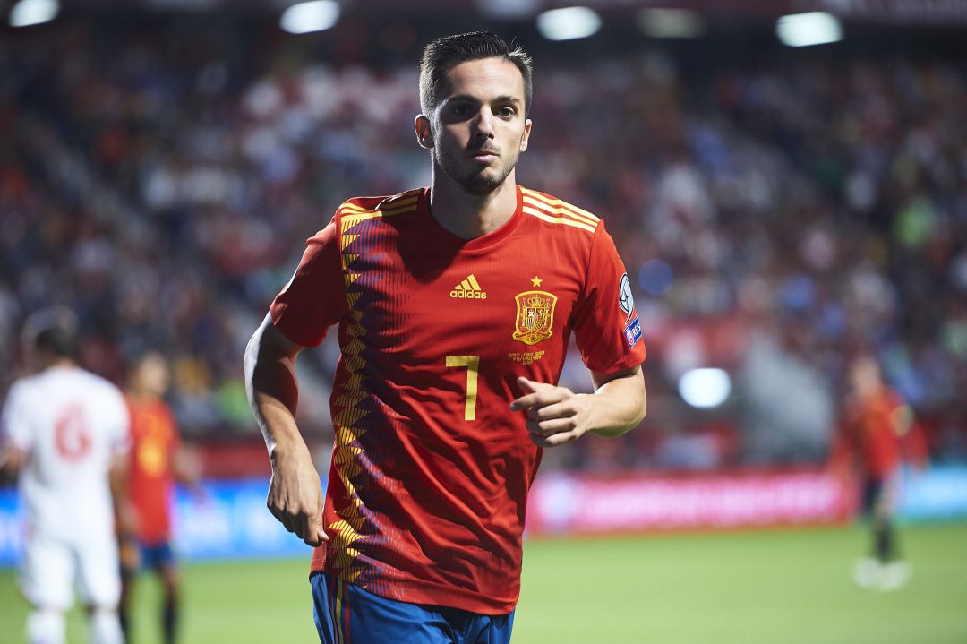 Pablo Sarabia, durante un partido de los clasificatorios para la Eurocopa Pablo Sarabia, durante un partido de los clasificatorios para la Eurocopa