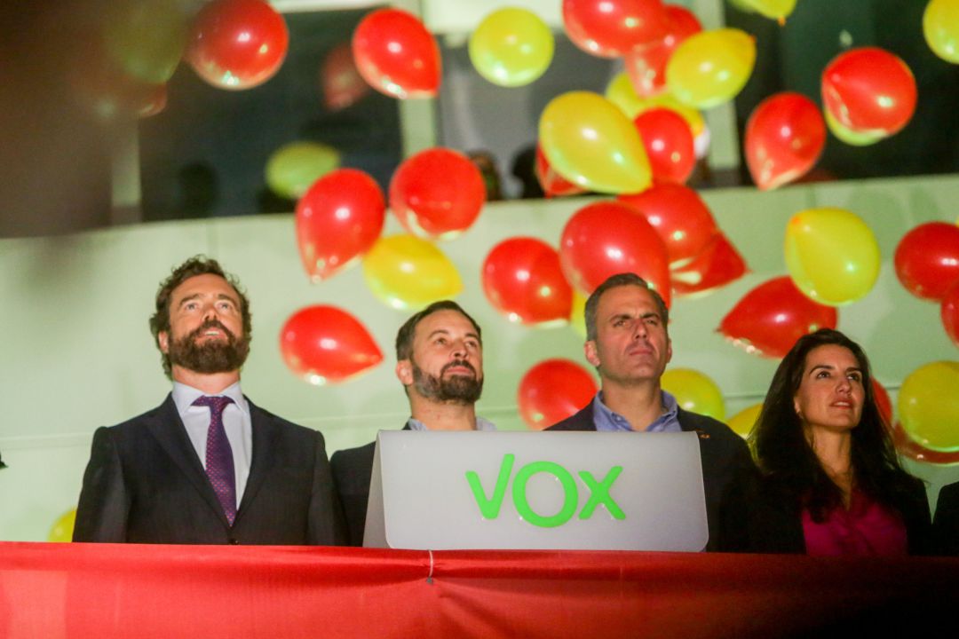 Algunos de los principales líderes de Vox celebrando sus buenos resultados el 10-N Algunos de los principales líderes de Vox celebrando sus buenos resultados el 10-N