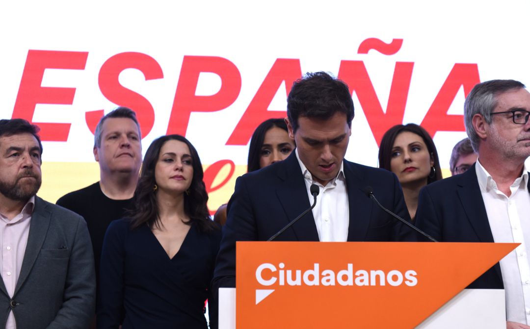 El líder de Ciudadanos, Albert Rivera, tras conocer los resultados. El líder de Ciudadanos, Albert Rivera, tras conocer los resultados.