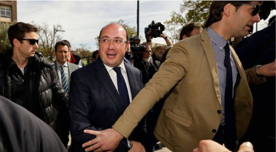Pedro Antonio Sánchez, expresidente de Murcia, en una visita a los juzgados en 2017 Pedro Antonio Sánchez, expresidente de Murcia, en una visita a los juzgados en 2017