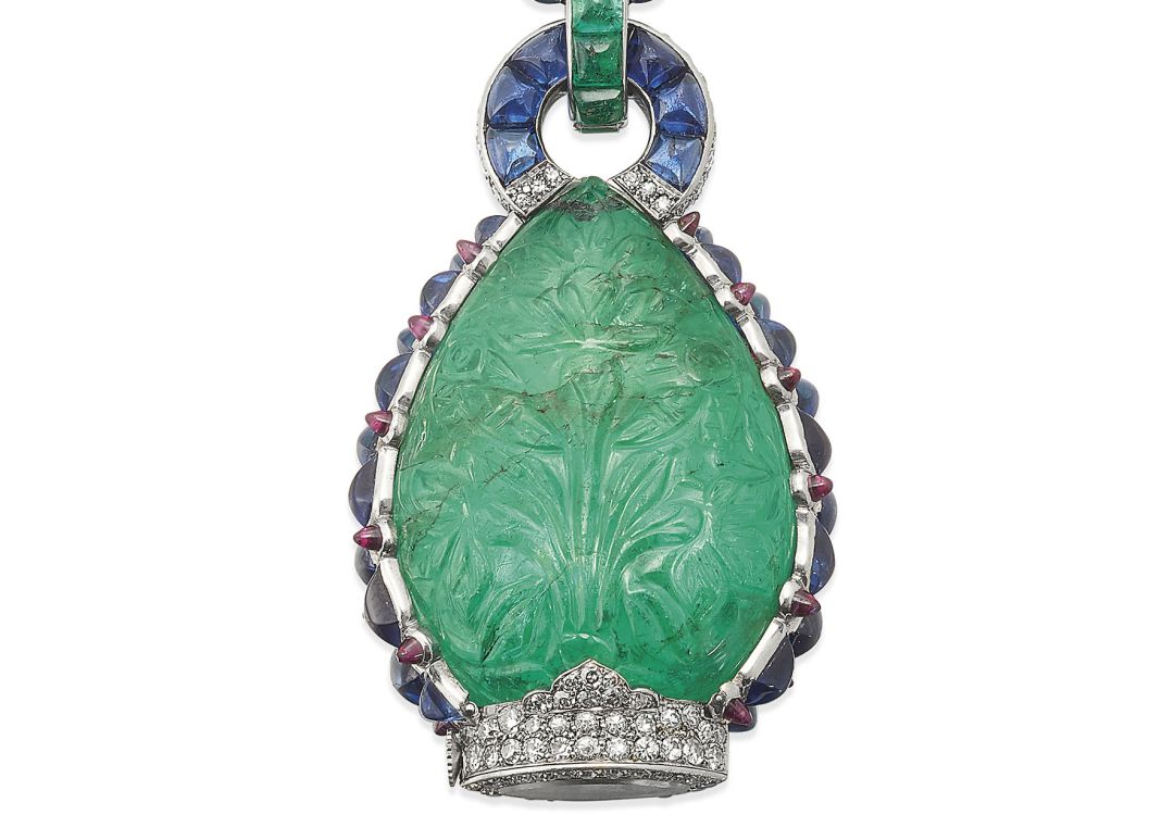 Esta "exquisita y única multigema con diamate" de Cartier es una de las piezas de la familia Franco que se subastarán. Esta "exquisita y única multigema con diamate" de Cartier es una de las piezas de la familia Franco que se subastarán.
