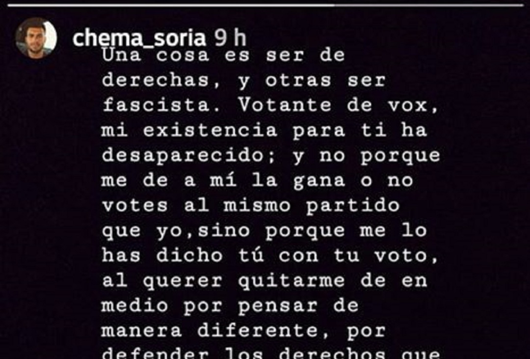 Dimite un concejal del Psoe tras criticar a los votantes de Vox en Instagram Dimite un concejal del Psoe tras criticar a los votantes de Vox en Instagram
