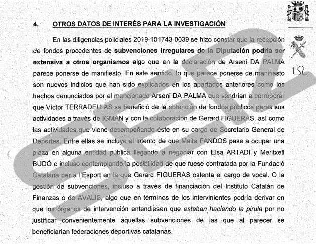 Informa de la Guardia Civil al que ha accedido la Cadena SER Informa de la Guardia Civil al que ha accedido la Cadena SER