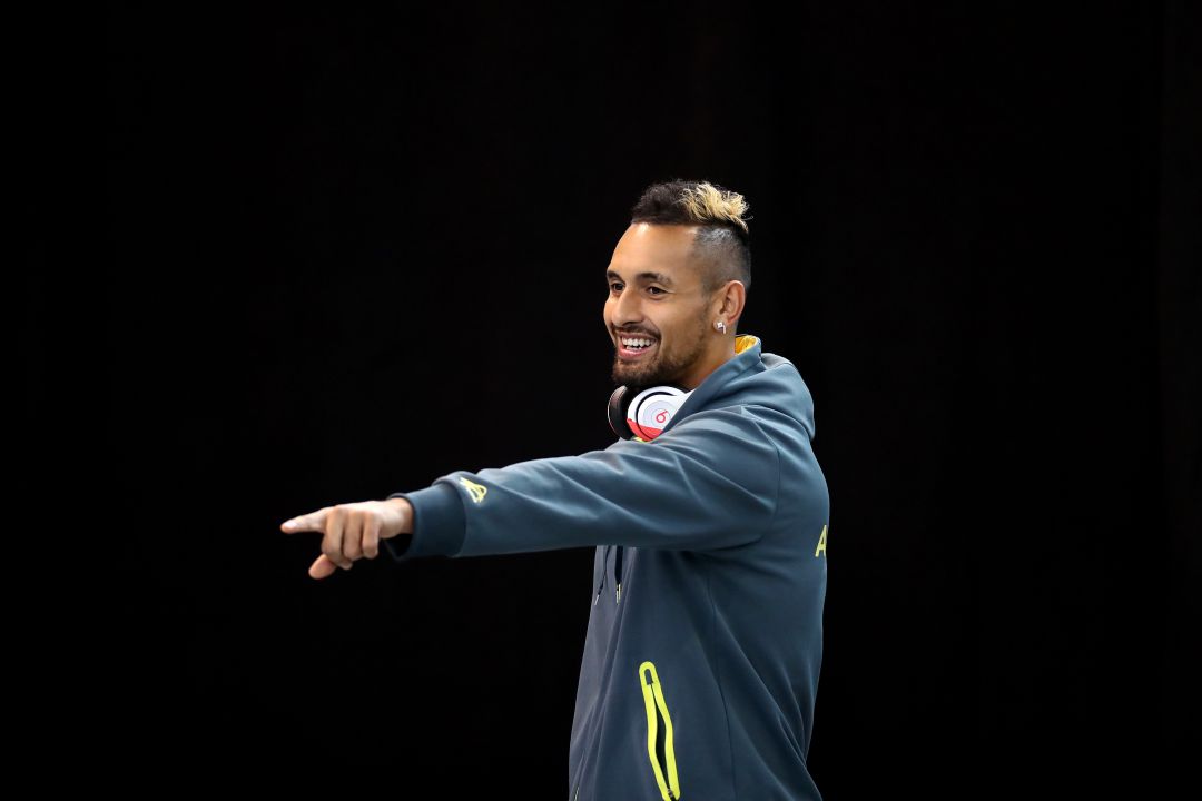 Kyrgios, durante uno de los entrenamientos para la Copa Davis. Kyrgios, durante uno de los entrenamientos para la Copa Davis.
