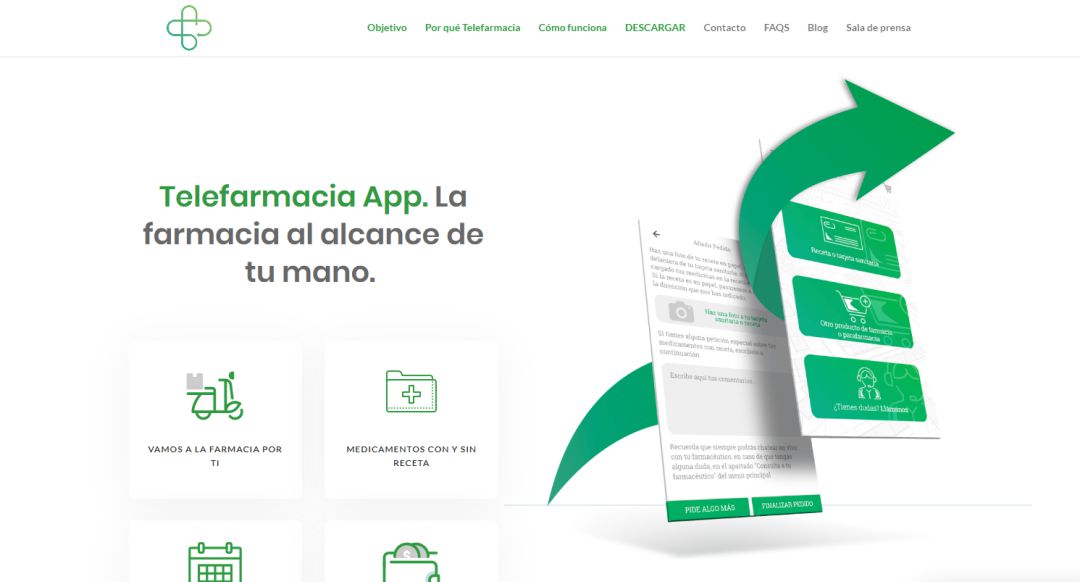 Pagina principal de Telefarmacia App Pagina principal de Telefarmacia App