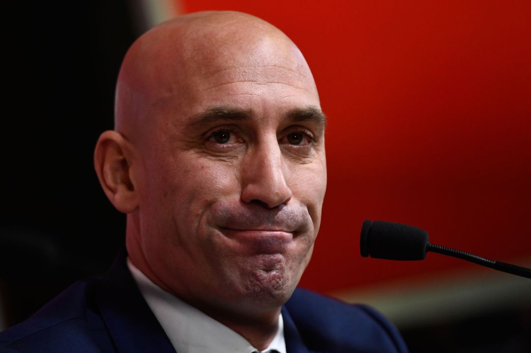 Luis Rubiales, en su comparecencia para anunciar la salida de Robert Moreno y la reincorporación de Luis Enrique Luis Rubiales, en su comparecencia para anunciar la salida de Robert Moreno y la reincorporación de Luis Enrique