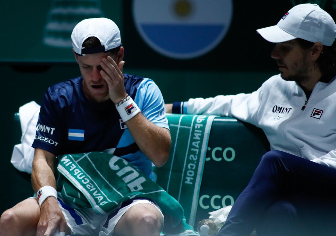 Diego Schwartzman, durante su participación en la Copa Davis de Madrid. Diego Schwartzman, durante su participación en la Copa Davis de Madrid.