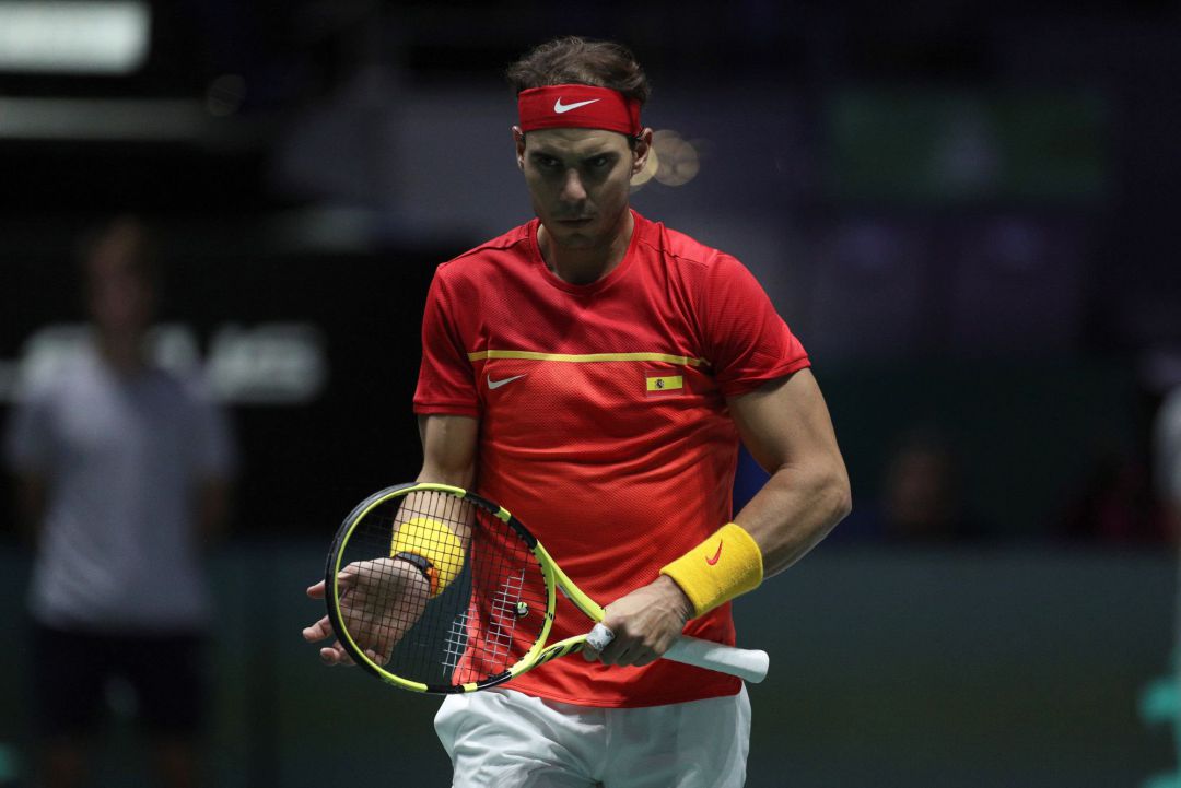 Los tenistas españoles Rafa Nadal (en la imagen) y Marcel Granollers durante el partido de dobles contra los croatas Ivan Dodig y Mate Pavic. Los tenistas españoles Rafa Nadal (en la imagen) y Marcel Granollers durante el partido de dobles contra los croatas Ivan Dodig y Mate Pavic.